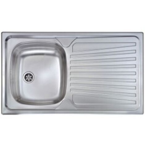 CM 011543SCSSX Serie Mondial 3'' Lavello Acciaio Inox Spazzolato da Incasso Gocciolatoio a Destra 1 Vasca 86X50cm