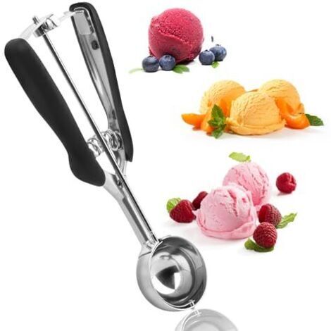 cm Eisportionierer, professioneller Eisportionierer aus Edelstahl 304 mit Auslöser für Eiscreme, Früchte, Melone, Fleischbällchen und Keksteig