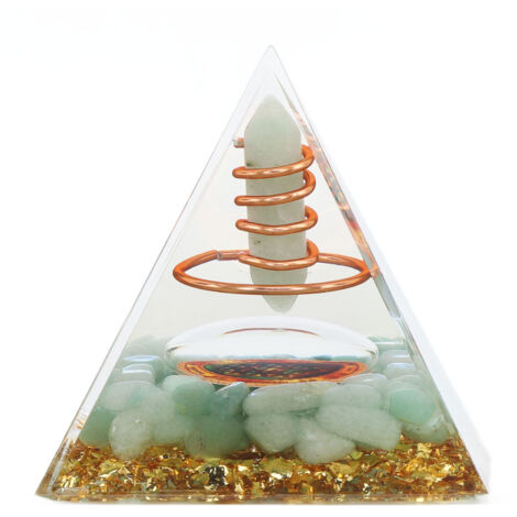 cm große Orgonitpyramide mit Kristallen und Kupfer – Generator positiver Energie für Meditation und Dekoration