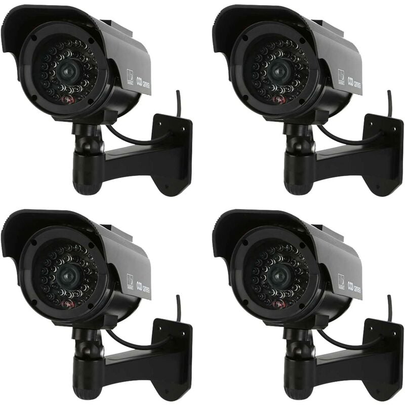 

Cámaras simuladas, cámaras domo CCTV de vigilancia de seguridad falsas con panel solar y luz intermitente LED, uso en interiores y exteriores para