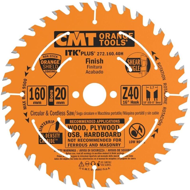 272.160.40h Lame Circulaire Itk Plus Hw 160x1,8x20(+16) Z=40 Atb+shear