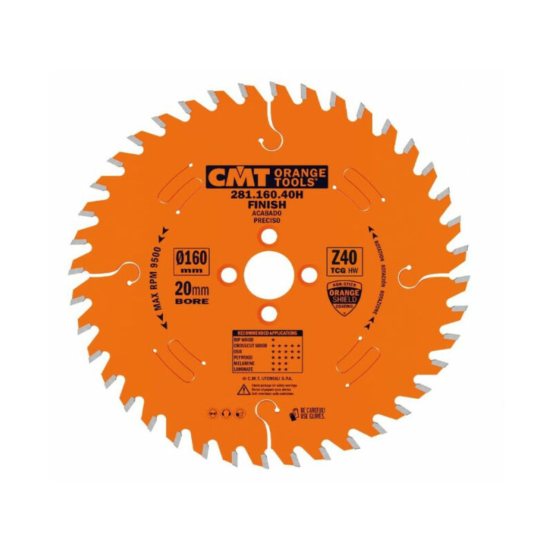 CMT - Lame carbure trapez-plate 160 z= 40 al: 20 mm