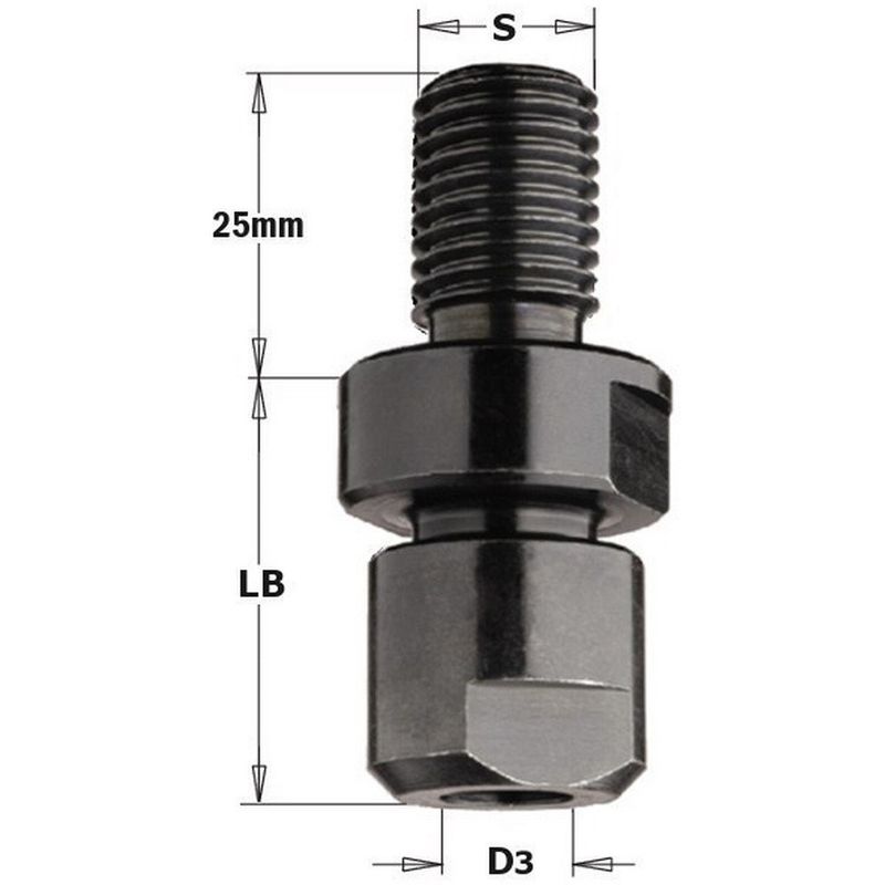 

796.161.00 - Mandril portafresas s m16x2 x pinzas 10-12-12.7 - CMT