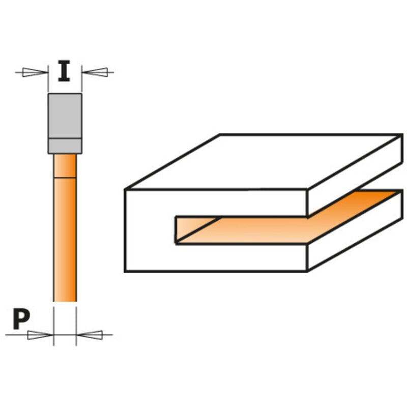 CMT - Fraise carbure à rainer 5 mm Guidage - queue 8 mm