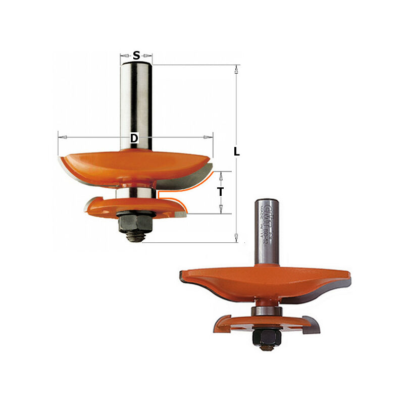 CMT - Fraise plate bande double profil A1 - Queue 12,7mm