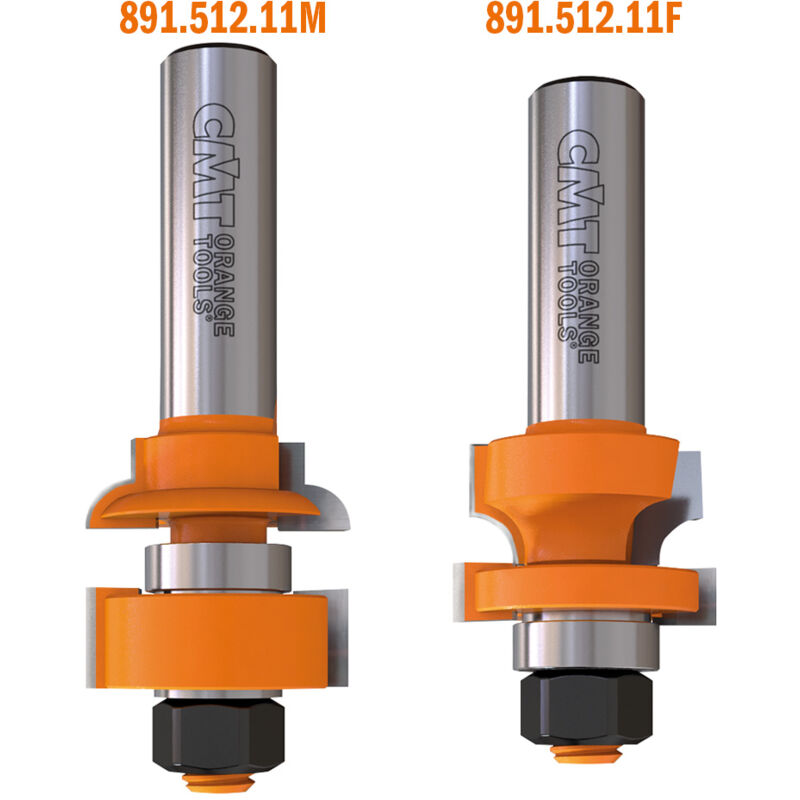 CMT - 891.512.11 jeu de fraises pour joints - profil et contreprofil (m+f) hw S=12,7 D=28,7X22