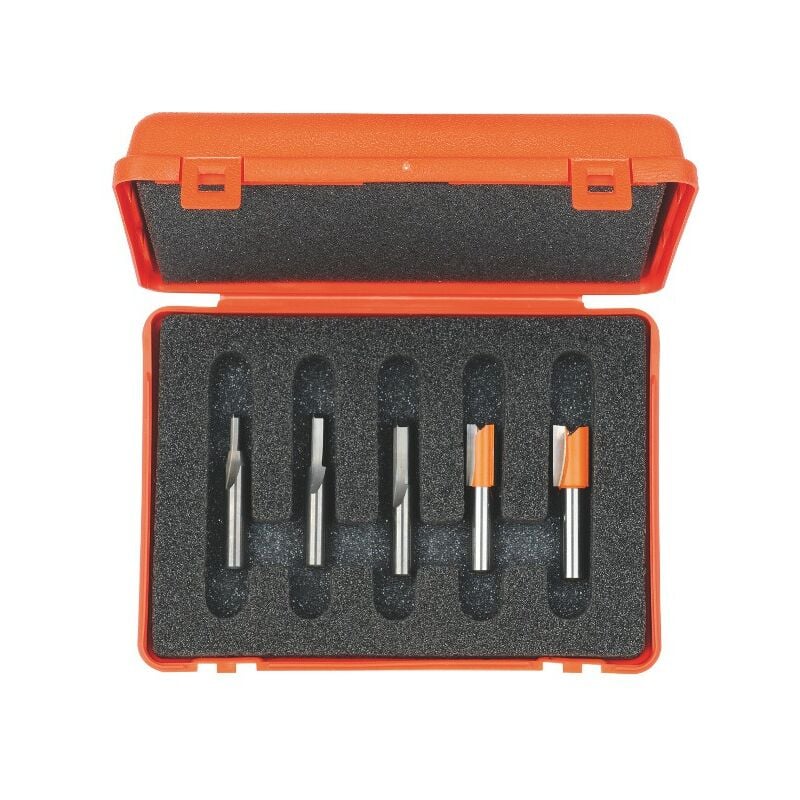 CMT - Coffret 5 fraises carbure à défoncer / rainer - Queue 8 mm