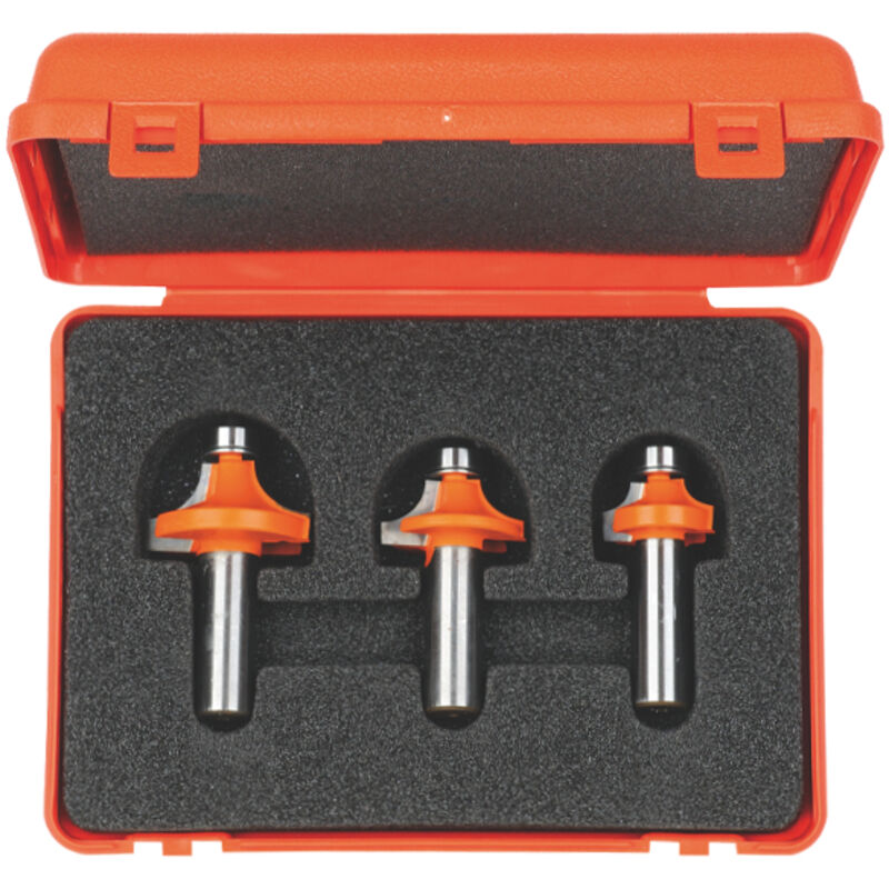 CMT - Coffret de 3 fraises 1/4 de rond - Guidage - Queue 12,7mm