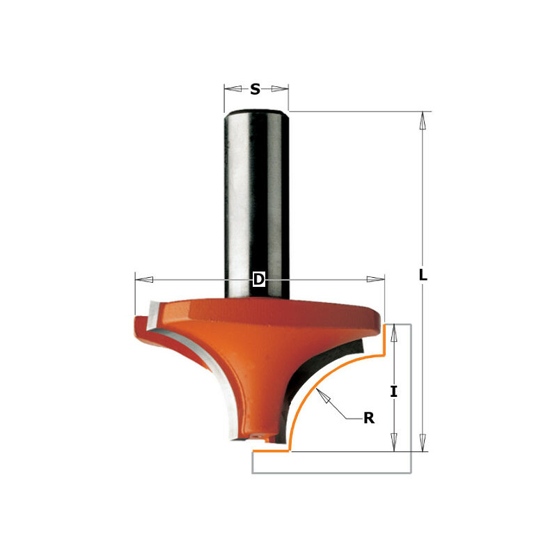 CMT - Fraise carbure 1/4 de rond 5mm - Queue 6mm
