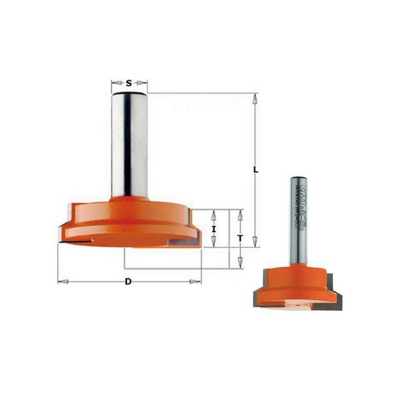 CMT - Fraise carbure usinage tiroir hauteur 12,7mm - Queue 12mm