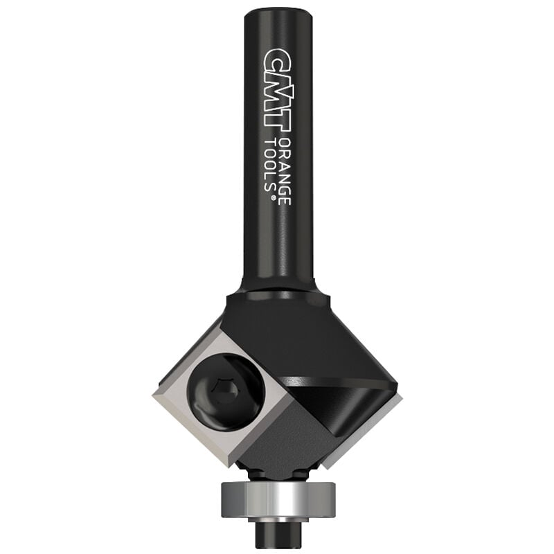 CMT - Fraise plaquette carbure affleurer 45° guidage - Queue 8mm