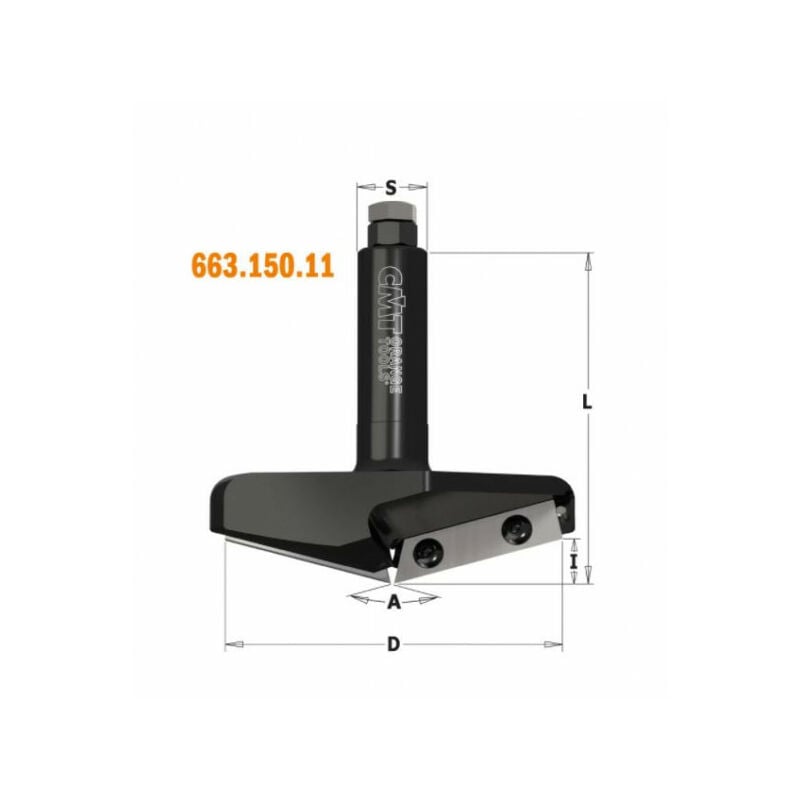 CMT - Fraise à rainurer en V-150° - Queue 20mm