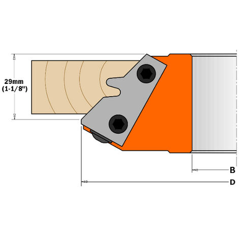 CMT – Jeu de couteaux pour bouvetage d'angle 45° – Dimensions 43x23x2mm – Pour bois dur – Coupe nette sans éclat