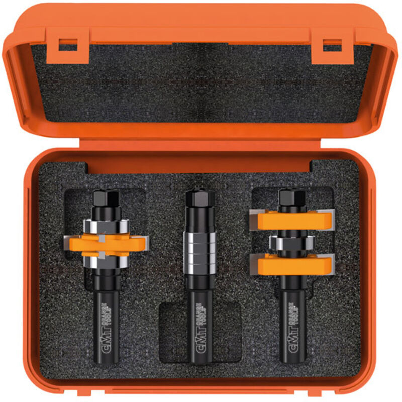 CMT: Jeu de fraises réglables tenons / rainure - Queue 12mm