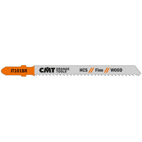 CMT - JT101BR5 Hojas de sierra caladora HCS para madera duro y tendre - Longitud 100mm - 5 hojas - Corte nette 10TPI - 5X10TPI