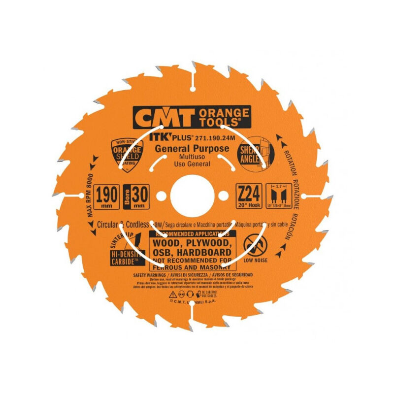 CMT - Lame carbure itk 80 z=36 - Epaisseur 1,6 - Alésage 10mm