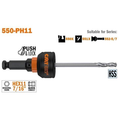 CMT mandril con broca corona cmt 550x-ph11 , 0UNIDADES , CMT mandril con broca corona cmt 550x-ph11 , 0UNIDADES