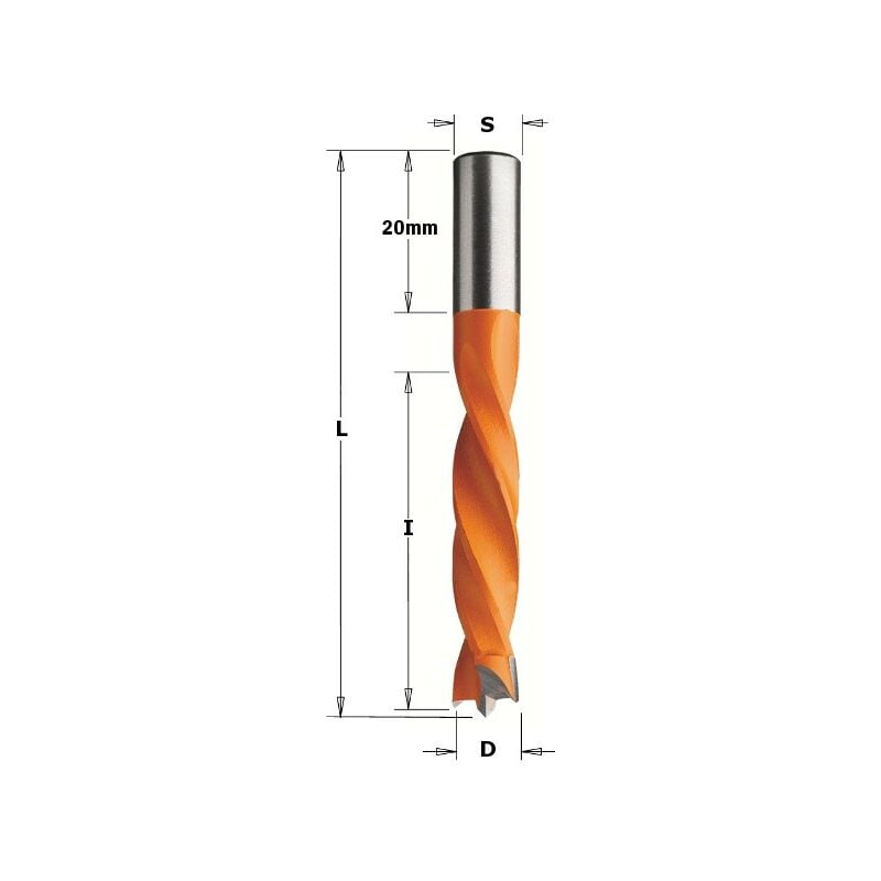 Mèche carbure à tourillonner 7x67mm - Queue 8mm pour défonceuse - CMT