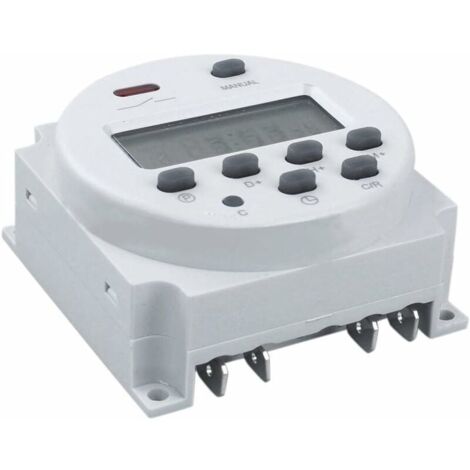 CN101 Minuterie numérique 12 V DC/AC, interrupteur de relais de temps programmable LCD pour prises électriques Blanc-LIAIKI