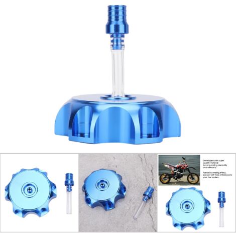 CNC-gefräster Tankdeckel aus Aluminium für 50-160 cm³ Motocross-Motorräder, blau