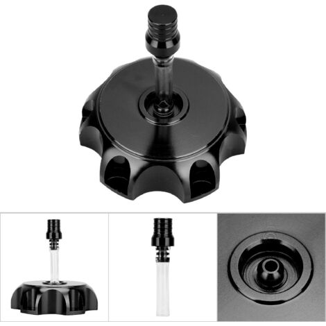 CNC-gefräster Tankdeckel aus Aluminium für Motocross-Motorräder von 50 bis 160 cm³ (Schwarz)