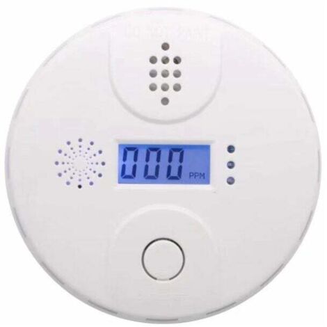 CO-Kohlenmonoxid-Detektor, Kohlenmonoxid-Gasalarm, LCD-Display, Alarmton 85 dB, entspricht der DIN-Norm (1 Stück, weiß)