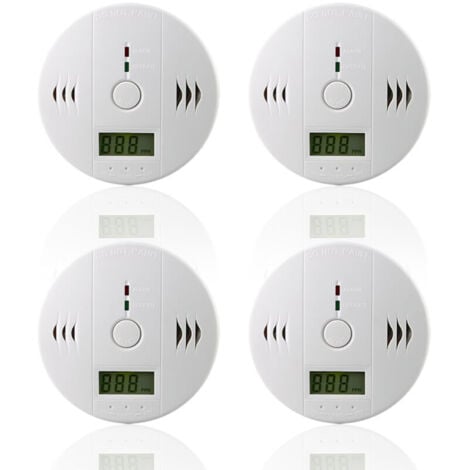 LAFOMUKEA CO Monoxyde de carbone 4 pièces Détecteur de monoxyde de carbone installation Monoxyde de carbone