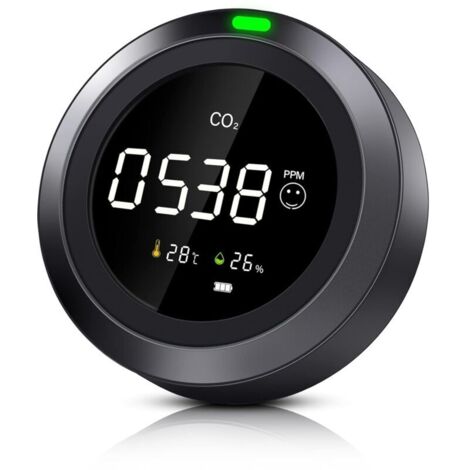 CO2-Detektor, Innenluft-CO2-Messgerät, CO2-Sensor mit Temperatur und Luftfeuchtigkeit, NDIR-Kohlendioxid-Detektor, CO2-Detektor, Luftqualitätsmessgerät