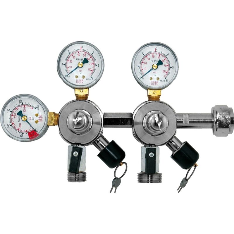 Ich-Zapfe Druckminderer, Сo2 Manometer - 2 Druckanzeigen Für Bier Und Afg, Zapfanlage 3 Und 7 Bar