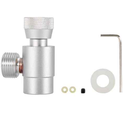 CO2 filling adapter for (W21.8-14) - Complete kit with bottle connector - Silver finish