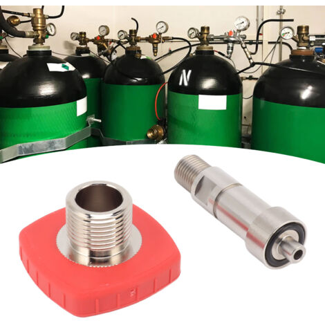 CO2-Flaschenanschluss, G5/8 auf 1/4 BSPP-Adapter aus rotem Edelstahl, langlebiger Hochdruck-Füllanschluss als Ersatzteil.