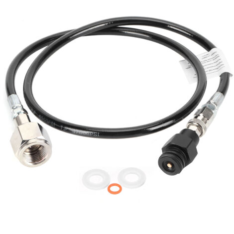 CO2-Fülladapter für Getränkeautomaten, Flasche und Anschluss, 1 m Schlauch W21.8-14