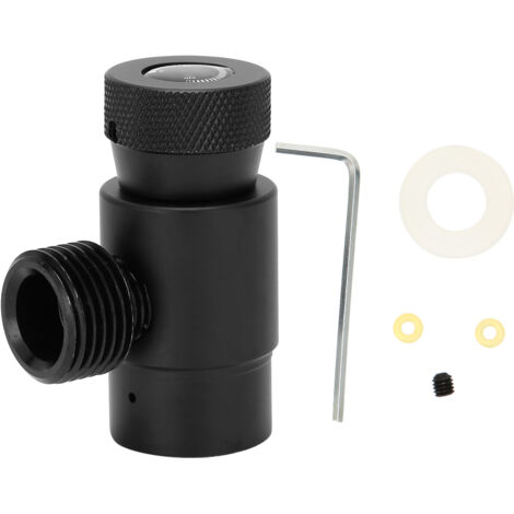 CO2-Fülladapter für Sodaflaschen, aus ASA-Aluminiumlegierung, mit CGA320-Anschluss, schwarz