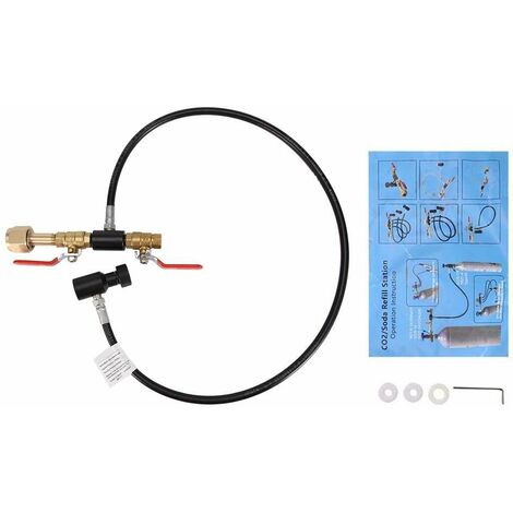 CO2-Nachfülladapter, Füllanschluss aus Edelstahl + Kunststoff mit Schlüsselverbindungszubehör(36 Zoll-G1/2(CGA320))