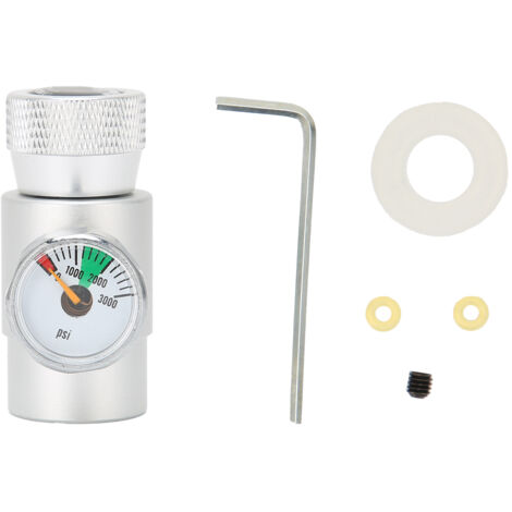 CO2-Nachfülladapter für Soda, silberner Gasregleranschluss mit 3000-psi-Manometer