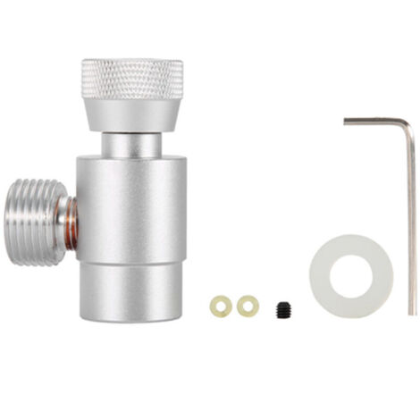 CO2 Refill Tank Cylinder Refill Adapter Connector Kit for SodaStream (Silver, without meter)