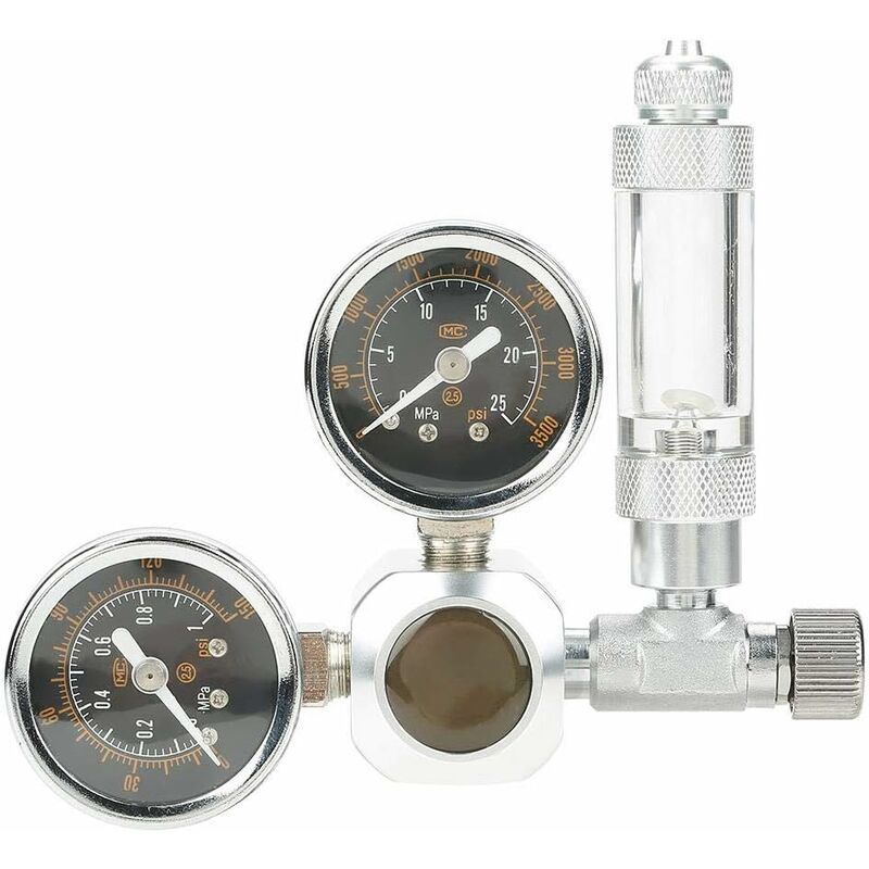 Osqi - CO2 Regulator for Aquariums Double Aquarium CO2 Pressure Gauge Adjustable Pressure CO2 System for Aquatic Plants with Bubble Counter and Check