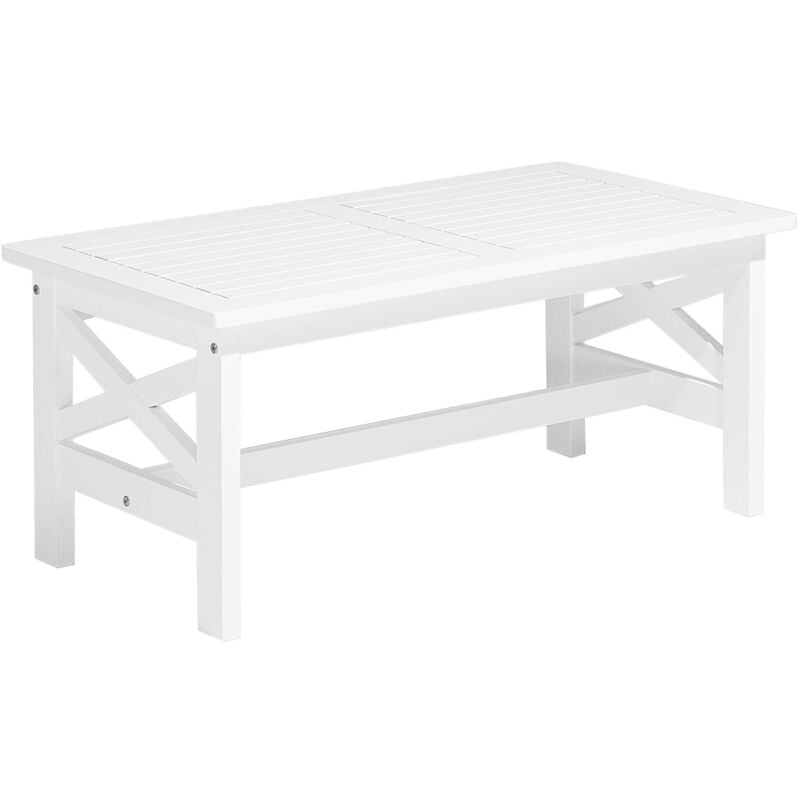 Coastal Outdoor White Garden Table Solid Wood Oiled All-Weather Baltic II