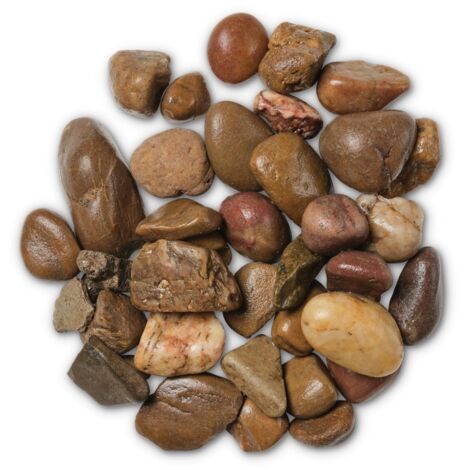 Coastal Shore Bulk Bag 850 kg Pebbles - 20-45 mm Mixed Brown Quartzite Stone - L100 x W100 x H80 cm