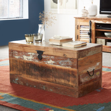 Coastal Trunk Box - Wood - L40 x W80 x H80 cm