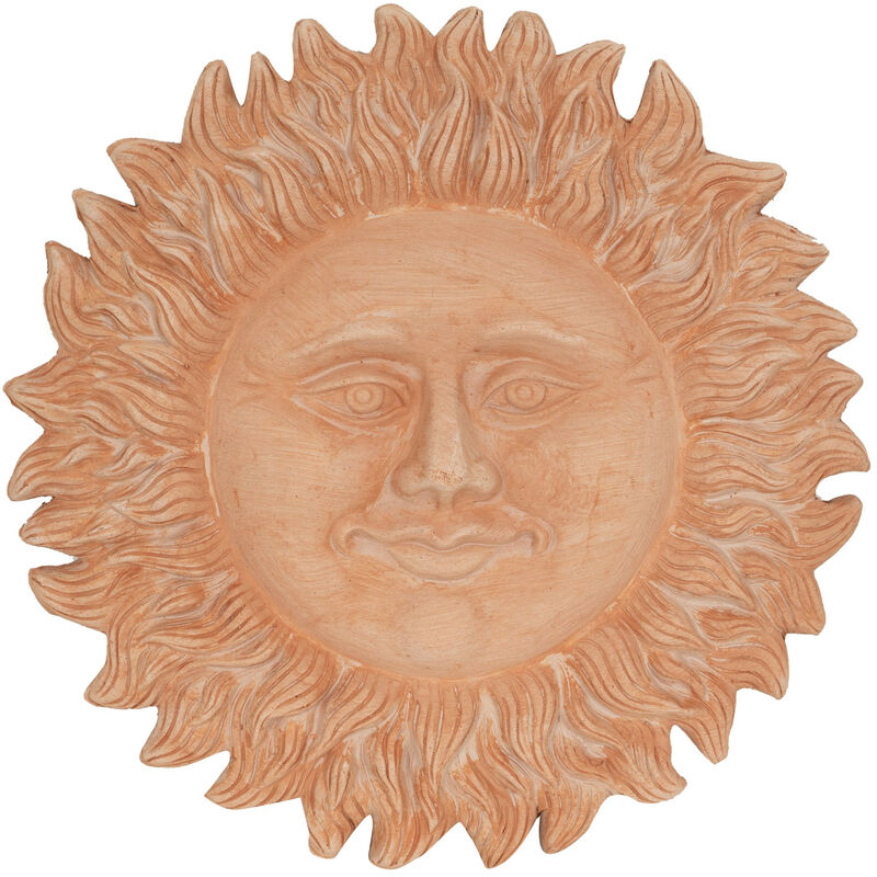 Image of Biscottini - Coat of arms Sun wall hanging terracotta 100% Made in Italy entirely Handmade