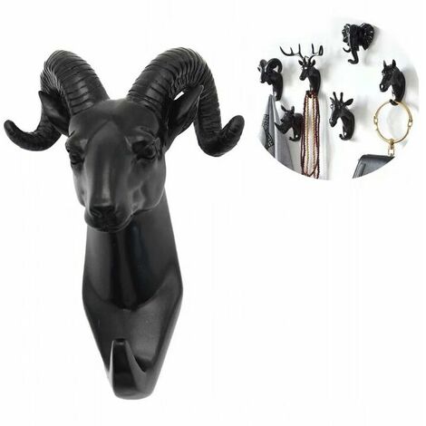 Coat rack and coat rack Towel rack Wall hook Key Animal coat rack Black sheep