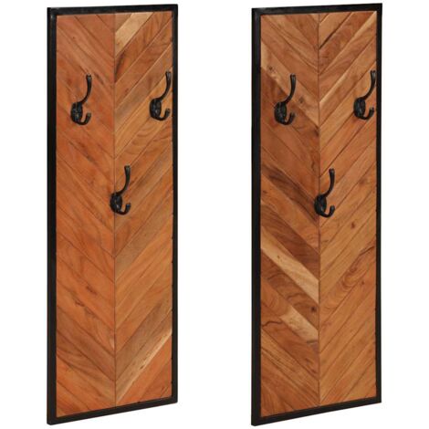 Coat Racks 2 pcs 35x1x90 cm Solid Wood Acacia vidaXL