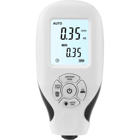Coating thickness gauge, car paint depth gauge with LCD screen, automatic calibration, portable coating thickness gauge for used car buyers (white)