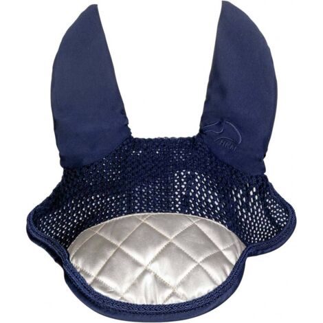 Cob, Bleu marine et or: Serre-tête anti-mouches pour chevaux modèle Golden Queen