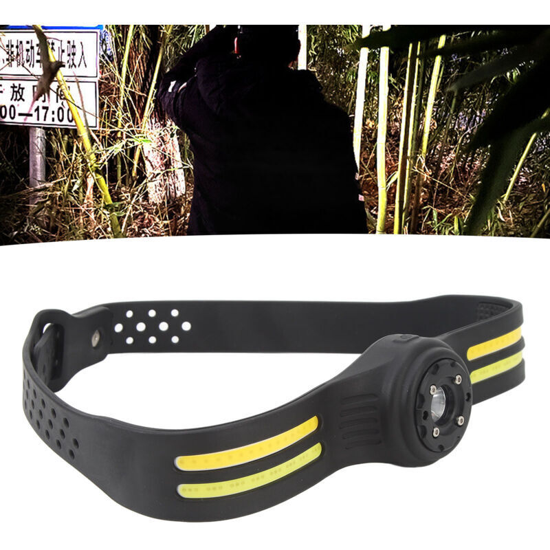 COB headlamp, lightweight headlamp with weight detection, rechargeable, adjustable angle, bright headlamp for camping.