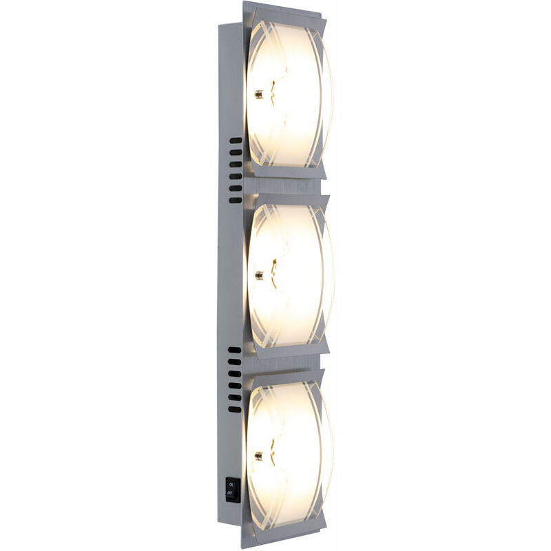 Image of Cob led 15 watt applique da parete illuminazione in vetro trasparente satinato lampada Esto 740040-3