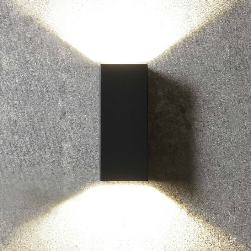 Image of Licht-erlebnisse - Lampada da parete per esterni in acciaio inossidabile dal design moderno Up&Down color antracite Applique led 3000K IP44