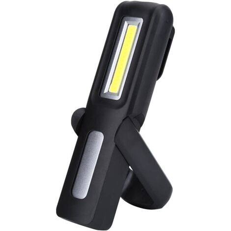 COB LED Tragbares USB Wiederaufladbares COB Arbeitslicht Multifunktionstaschenlampe Mit Aufhängehaken, Magnethalter für Autoreparatur, Camping, Notfall (Schwarz),SOEKAVIA