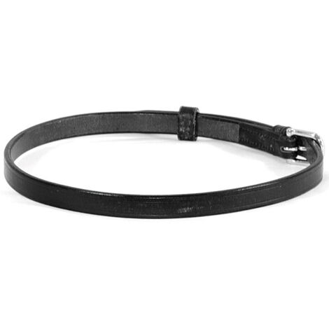 Cob, Nero: Lacciolino chiudibocca per cavalli in cuoio regolabile modello Flash Strap